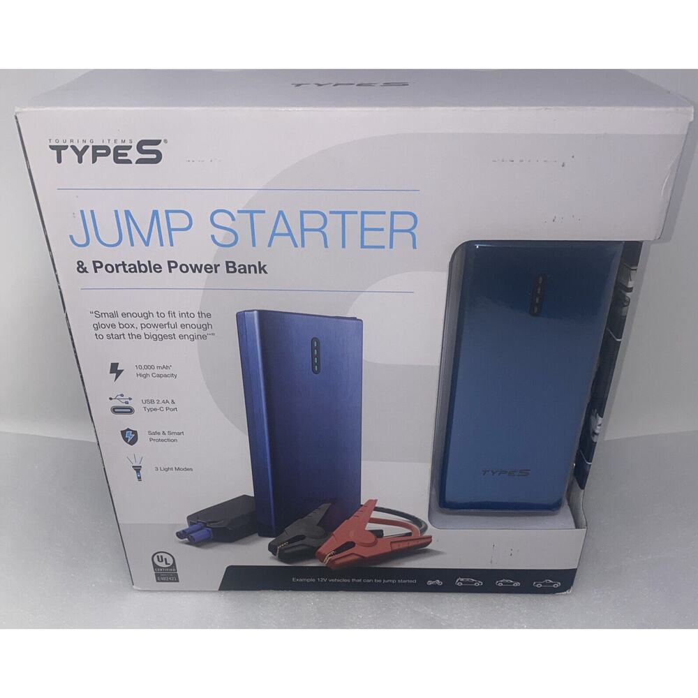 Portable Car Jump Starter Power Bank Vehicle Booster 12V Flashlight USB Charger